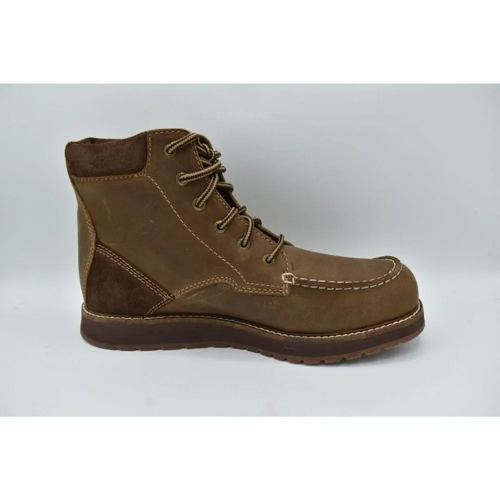 Kodiak Mens Size 10 Devick Saddleback Brown Wedge Moc Toe Lace Up Boots Shoes